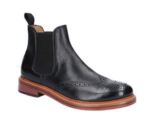 Cotswold Mens Siddington Leather Brogue Chelsea Ankle Boots - Black