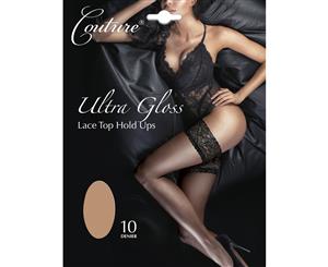 Couture Womens/Ladies Ultra Gloss Lace Top Hold Ups (1 Pair) (Nude) - LW393