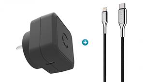 Cygnett USB-C 18W Power Delivery Wall Charger with 1m Lightning to USB-C Cable