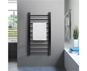 DEVANTI Heated Towel Rail Black Electric Rails Dryer Warmer Rack Bars Bathroom