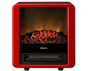 Dimplex Minicube Red Electric Heater Fireplace Heat Flame Smoke Coal Wood Effect