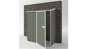 EasyShed S1508 Off The Wall Garden Shed - Mist Green