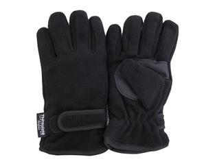 Floso Childrens/Kids Thermal Thinsulate Fleece Gloves With Palm Grip (3M 40G) (Black) - GL114
