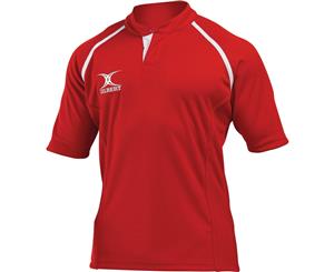 Gilbert Rugby Mens Xact Game Day Short Sleeved Rugby Shirt (Red) - RW5397