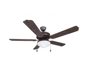 Heller Flynn Brown 5 Blade Reversible Ceiling Fan Air Cooling w/ Light /1300mm