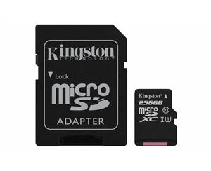 KINGSTON Canvas SelectMicroSD 256GB  80MB/s read and 10MB/s write with SD adapter SDCS/256GB