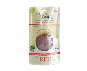 KUU Konjac Red Clay Sponge - for Dry Sensitive or Mature Skin