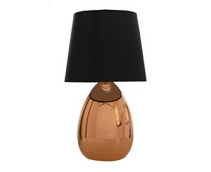 Libby Touch Table Lamp in Copper w Black Shade
