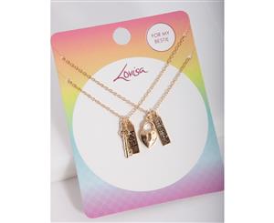 Lovisa Kids Gold Lock and Key BF Necklace Set