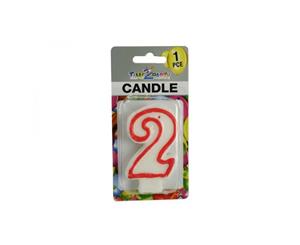 Number &quot2" Birthday Candle. 7.5cm High. Excellent for Parties.