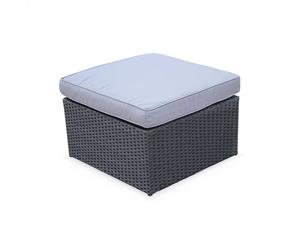 PERTH 1x Foot Stool with seat cushion | Exists in 3 colours | Compatible with BENITO SIENA - Black/Grey
