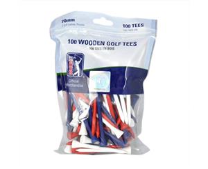 PGA Tour 100 x 7cm Wooden Golf Tees
