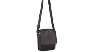 Pierre Cardin Cross-Body Travel Leather Bag - Black