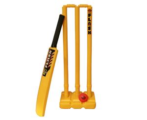 Plastic Beach Cricket Set Bat ball stumps - Yellow