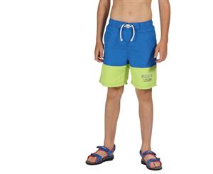 Regatta Boys Shaul II Polyester Quick Dry Swim Shorts - OxfBl/LimePu