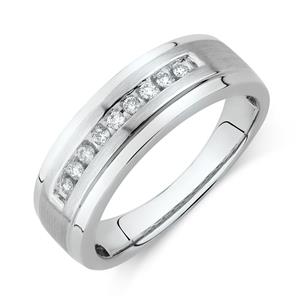 Ring with 0.15 Carat TW of Diamonds in 10ct White Gold