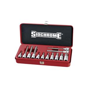 Sidchrome 13 Piece Metric 1/2'' Drive In-Hex & Spline Socket Set