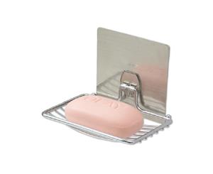 Soap Dish Holder with Hook - Silver