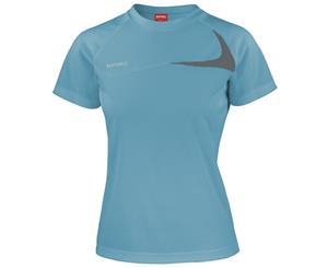 Spiro Womens/Ladies Sports Dash Performance Training T-Shirt (Aqua/Grey) - RW1475