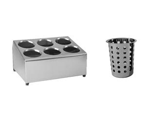 Stainless Steel Cutlery Holder With Baskets - 6 Holes