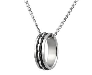 Steel Hanging Ring Necklace