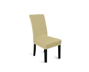 Stretch Elastic Dining Room Washable Chair Cover Champagne