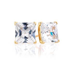 Stud Earrings with Cubic Zirconia in 10ct Yellow Gold