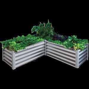 The Organic Garden Co 150 x 150 x 41cm Zincalume L-Shape Raised Garden Bed