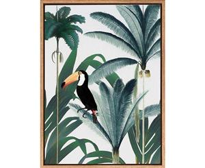 Treetop Toucan canvas art print - 75x100cm - Natural