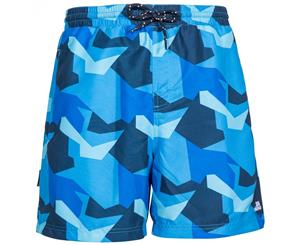 Trespass Mens Chiggers Mid Length Quick Dry Swim Shorts - Blue Camo