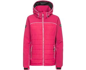 Trespass Womens/Ladies Evvy Padded Windproof Softshell Ski Jacket Coat - Raspberry / White
