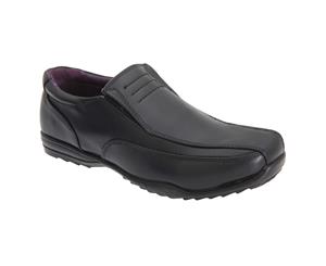 Us Brass Boys Custer/Clipper Twin Gusset Shoes (Black) - DF316