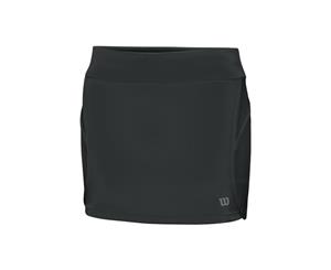Wilson Girl's Sporty 11 Inch Tennis Skort Skirt Kids Sports Skirt Short Fashion - Black - Black
