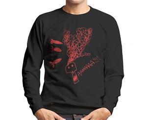 Zits Red Aaaaah Skull Doodle Men's Sweatshirt - Black