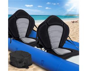 2 X Premium Adjustable Padded Kayak Seat Detachable Back Bag Canoe Backrest