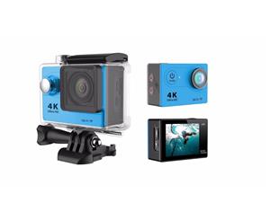 4K Ultra Hd Sports Camera 30M Waterproof 2" Lcd H9 Action Camera - Blue