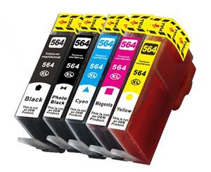 564XL Compatible Inkjet Cartridges For HP - 5-Pack