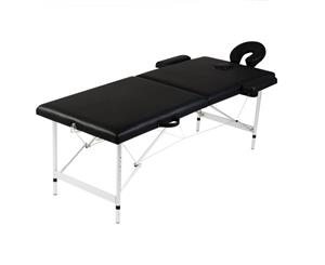 Aluminium Portable Massage Table 2 Fold Beauty Therapy Bed Waxing 68cm Black