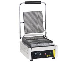 Apuro Bistro Single Contact Grill Ribbed Plates Electric Cooking Equipment Sandw