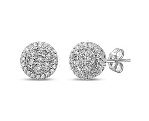 Bevilles Brilliant Miracle Halo Earrings with 0.50ct of Diamonds in Sterling Silver
