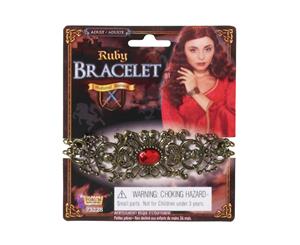 Bristol Novelty Unisex Adults Ruby Stone Bracelet (Bronze/Red) - BN1650