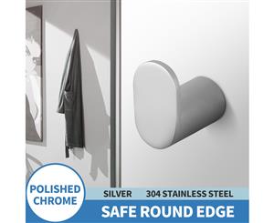 Chrome Single Robe Hook Towel Holder Wall Mounted Stainless Steel