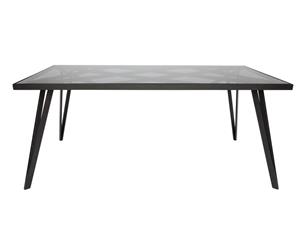 Cole Rectangular Glass Dining Table | Black | 180cm