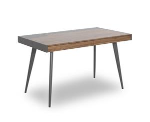 Dalary Desk - 120cm - Walnut + Dark Grey
