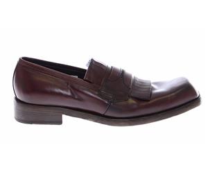 Dolce & Gabbana Bordeaux Leather Logo Loafers Shoes