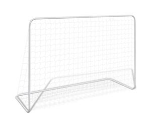 Football Goal with Net Steel White Sport Ground Soccer Target Equipment