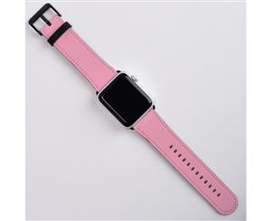 For Apple Watch Band (38mm) Series 1 2 3 & 4 Vegan Leather Strap iWatch Pink