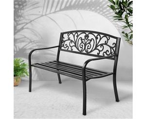 Garden Bench Seat Outdoor Chair Steel Iron Patio Furniture Lounge Porch Lounger Vintage Bronze Gardeon