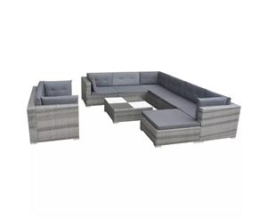 Garden Sofa Set 32 Piece Wicker Rattan Grey Outdoor Lounge Couch Table