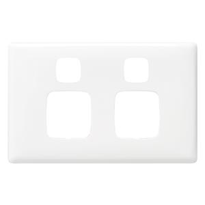 HPM LINEA Double Powerpoint Coverplate - White